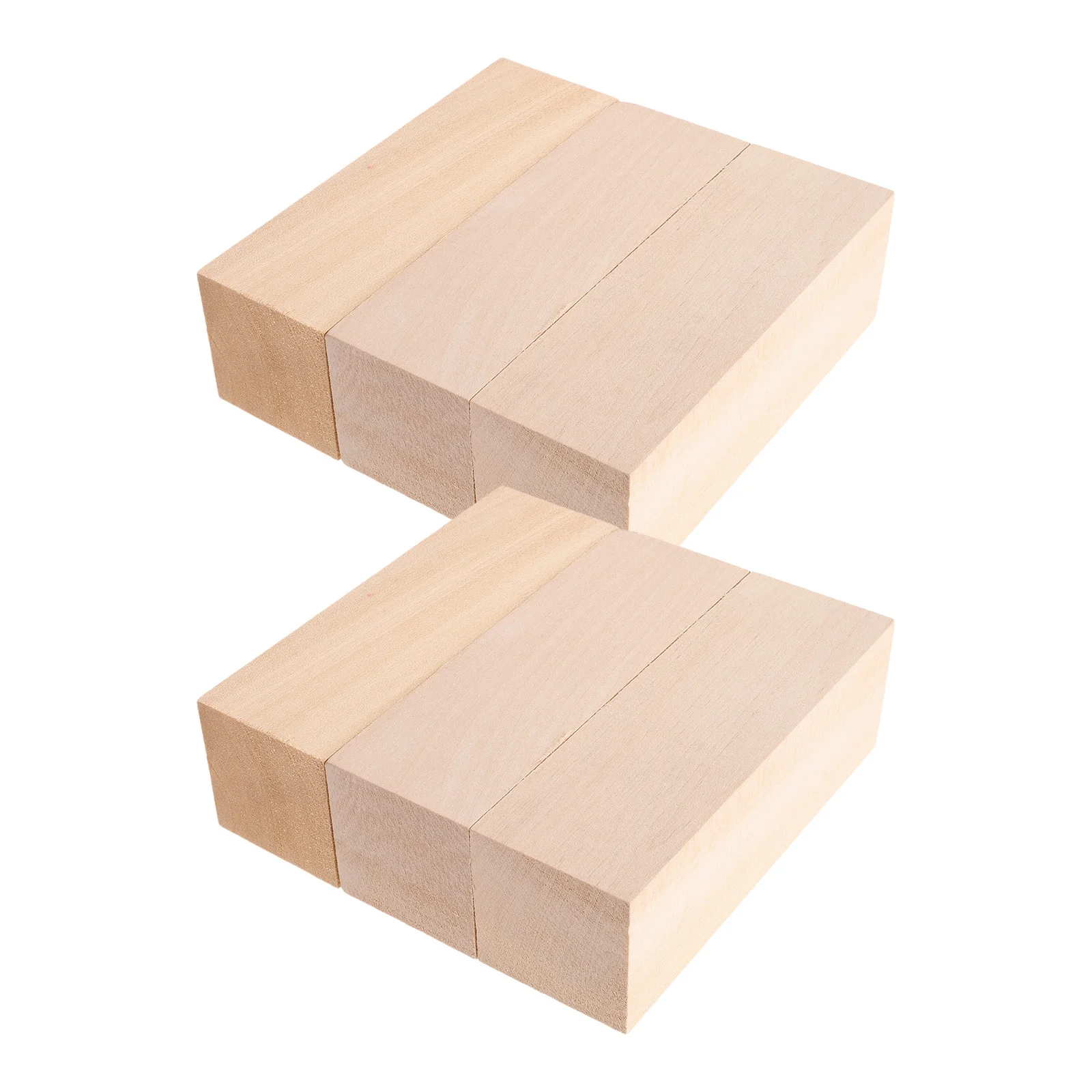 

6pcs Unfinished Basswood Carving Blocks 6X2X2" Natural Rectangle Wood Pieces For Diy Woodworking Crafts Art Decoration Projects