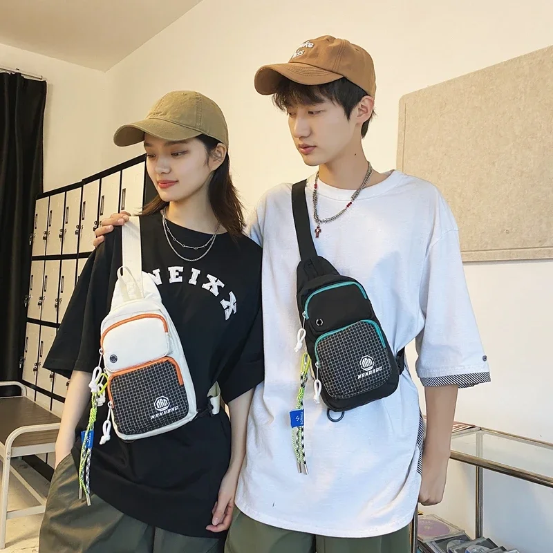 Unisex 2024 Spring New Hot Selling Canvas Crossbody Bag Zipper Solid Inner Partition Fashionable Soft Casual Chest Bag