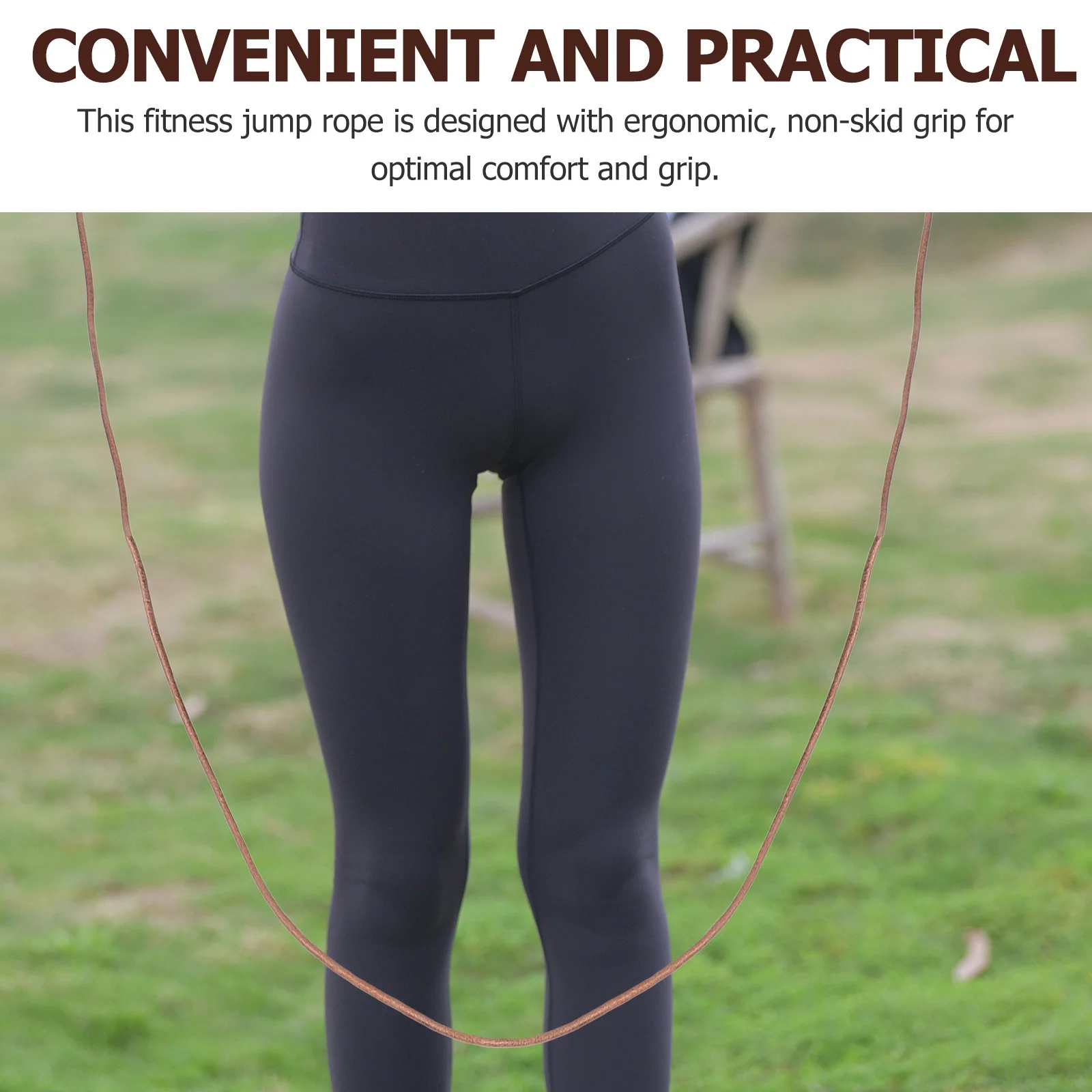 

Wooden Handle Skipping Rope Lightweight Portable Wear-Resistant Sports Supplies Physical Education Equipment Fitness Hopping