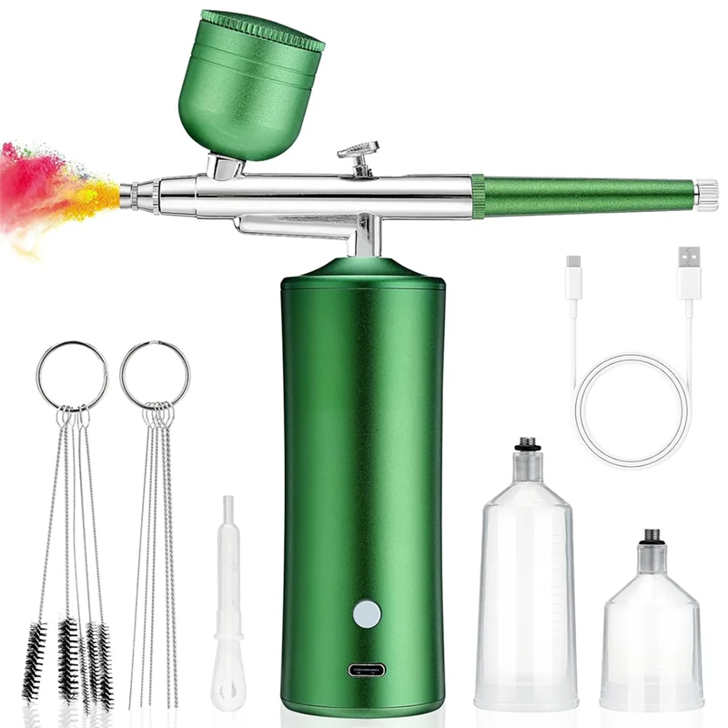 مجموعة A94E-Airbrush مع ضاغط، مسدس هواء غير قابل للانسداد مع فوهة 0.3 مم ومجموعة فرشاة تنظيف للمكياج، فن الأظافر