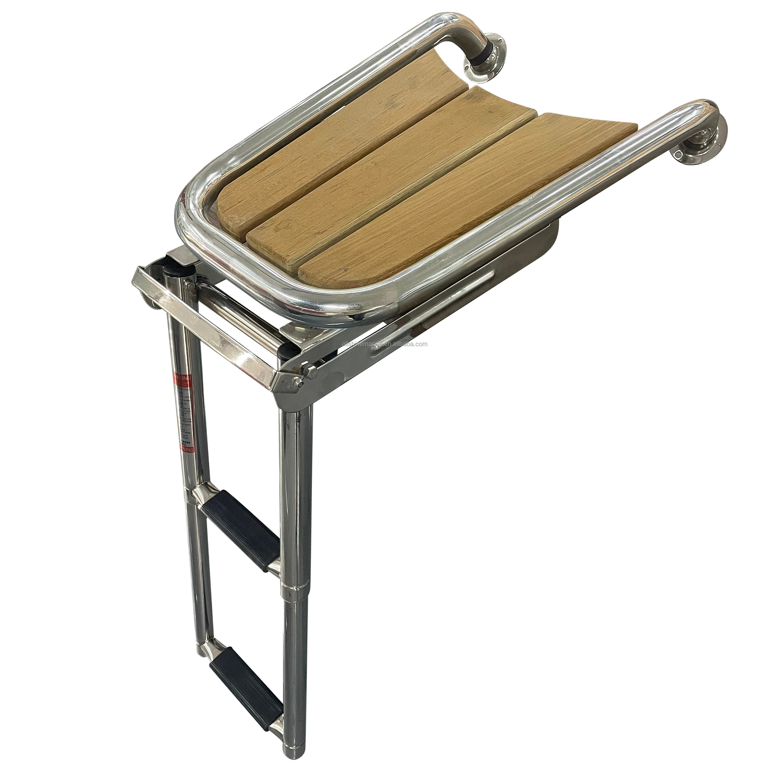 Made Boat Out-Board Swim Teak Platform with 2-3 Steps Stainless Ladder Factory