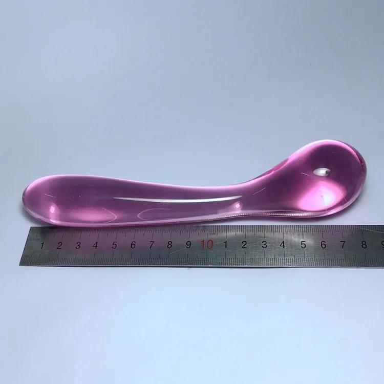 Pink Glass Dildo Pyrex Transparent Wand Prostate Massager Crystal Long Anal Plug Benwa Adult Toys for Women