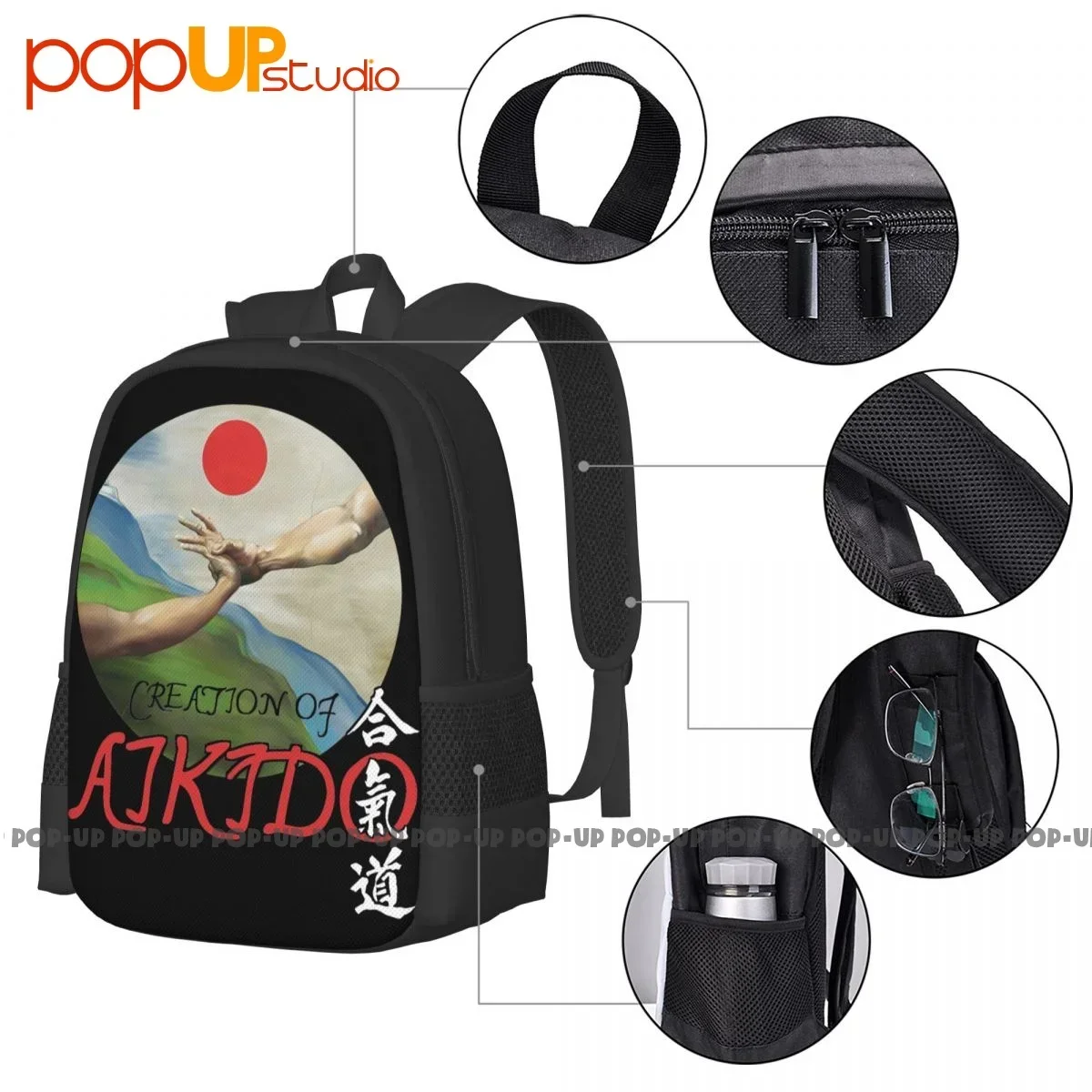 Tas ransel serbaguna, tas Tote Bag Gym kreatif motif kapasitas besar, tas ransel serbaguna