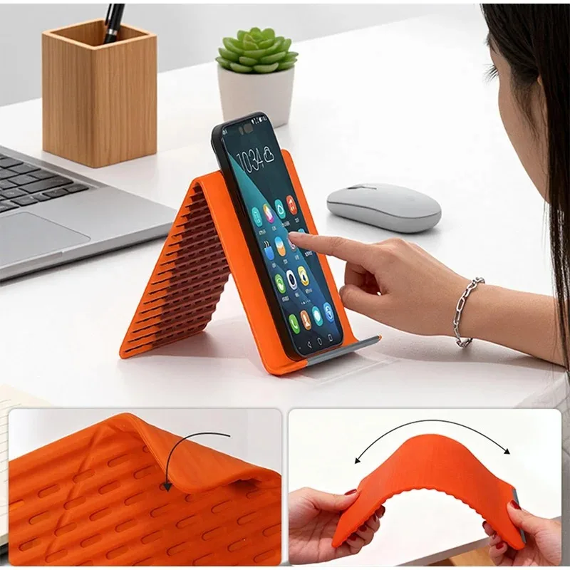 Portable Foldable Silicone Phone Holder Bendable Freely into Any Shape Multi-1PCS Angle Adjustable Stand for Mobile Phone