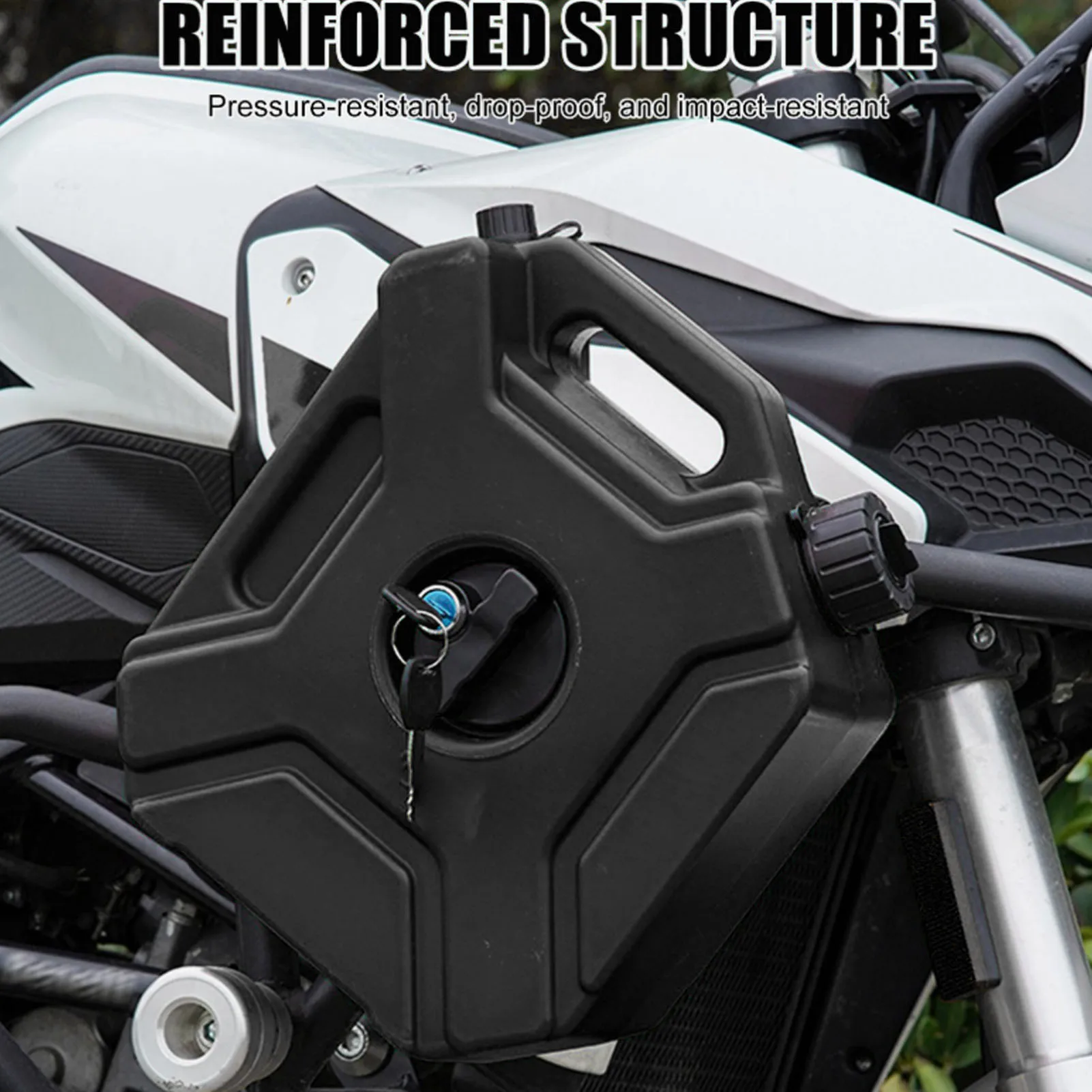 Universal External Fuel Tank with Locking Mounting Bracket 5L Container Oil Box Shockproof Fuel Tank for Motorcycle Car SUV ATV