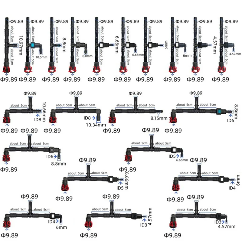 9.89 Customized fuel fitting pressure test add diesel heater special structure public to female pipeline three-way connector 1PC