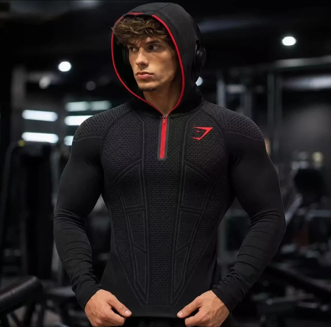 GYM SHARK ONYX V1 shapewear GYM SHARK men's hooded fitness training top