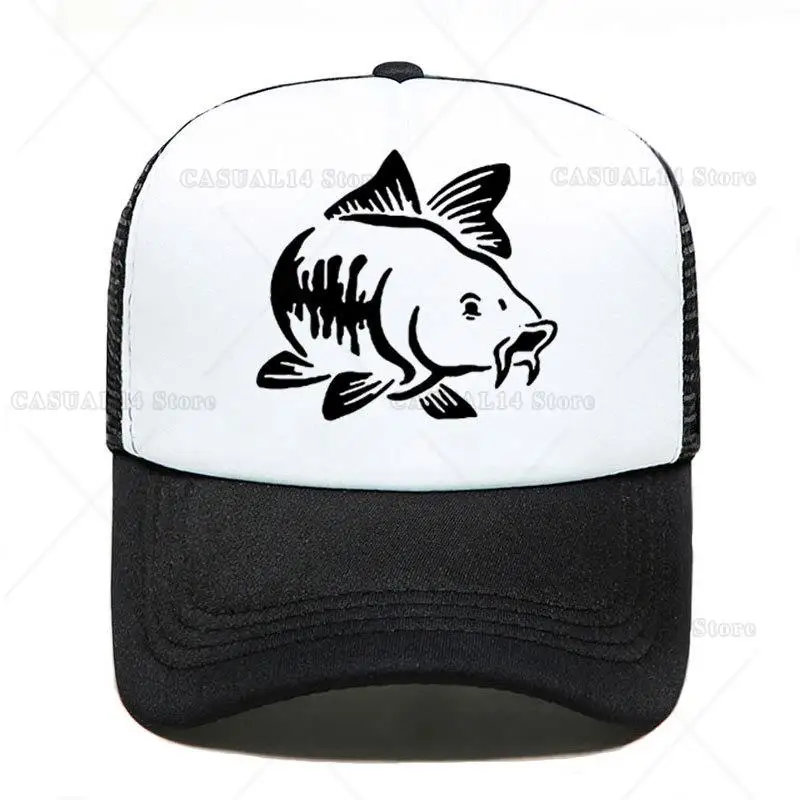 

Carp Fish Funny Printing Mesh Hats For Men Women Fishings Ruined My Life Casual Hats Hip Hop Baseball Caps Adjustable Visor Cap