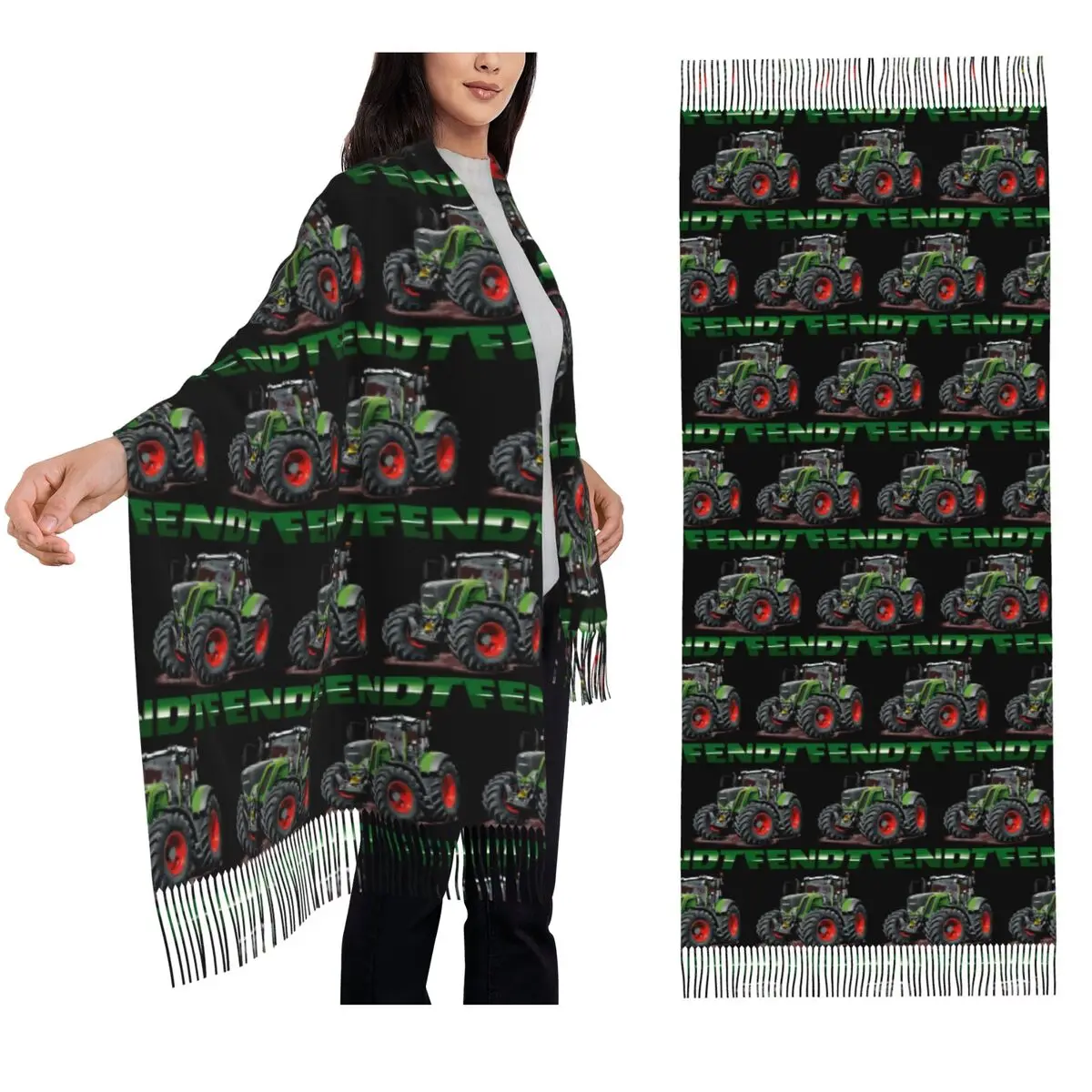 

Fendt German Tractors Scarf Tassel Scarves Women Soft Warm Shawls and Wraps Large Fall Winter Shawl Wrap