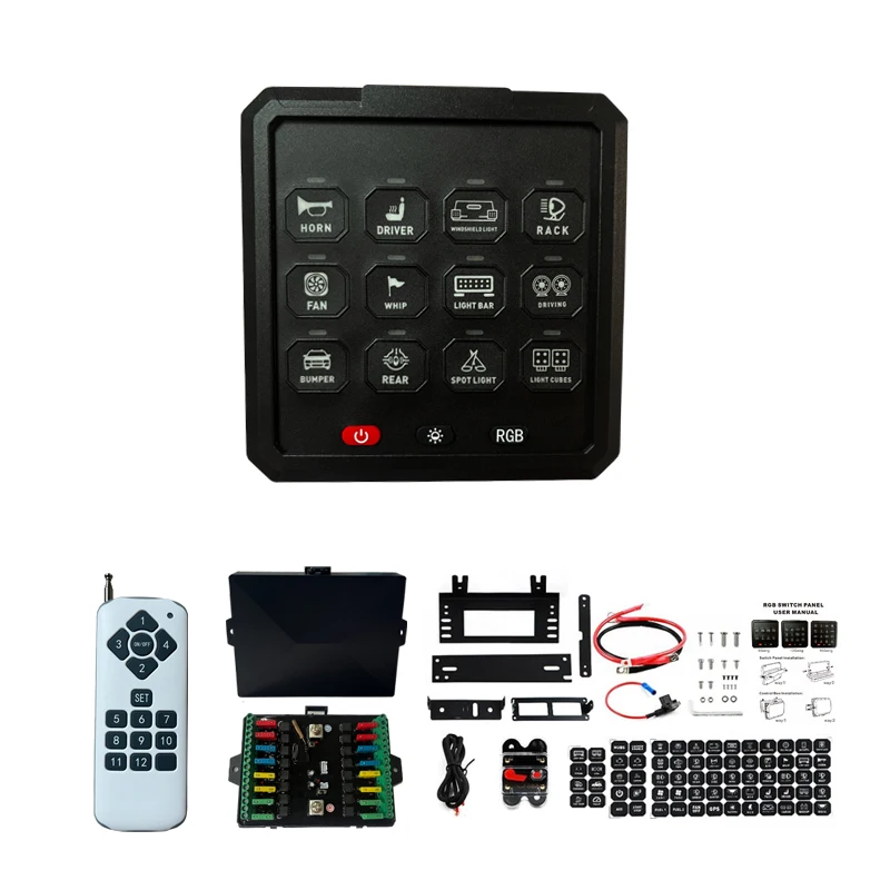 Low Price 12Gang Switch Panel 12v Strobe 3 Lighting Modes for Truck ATV UTV Boat Marine SUV