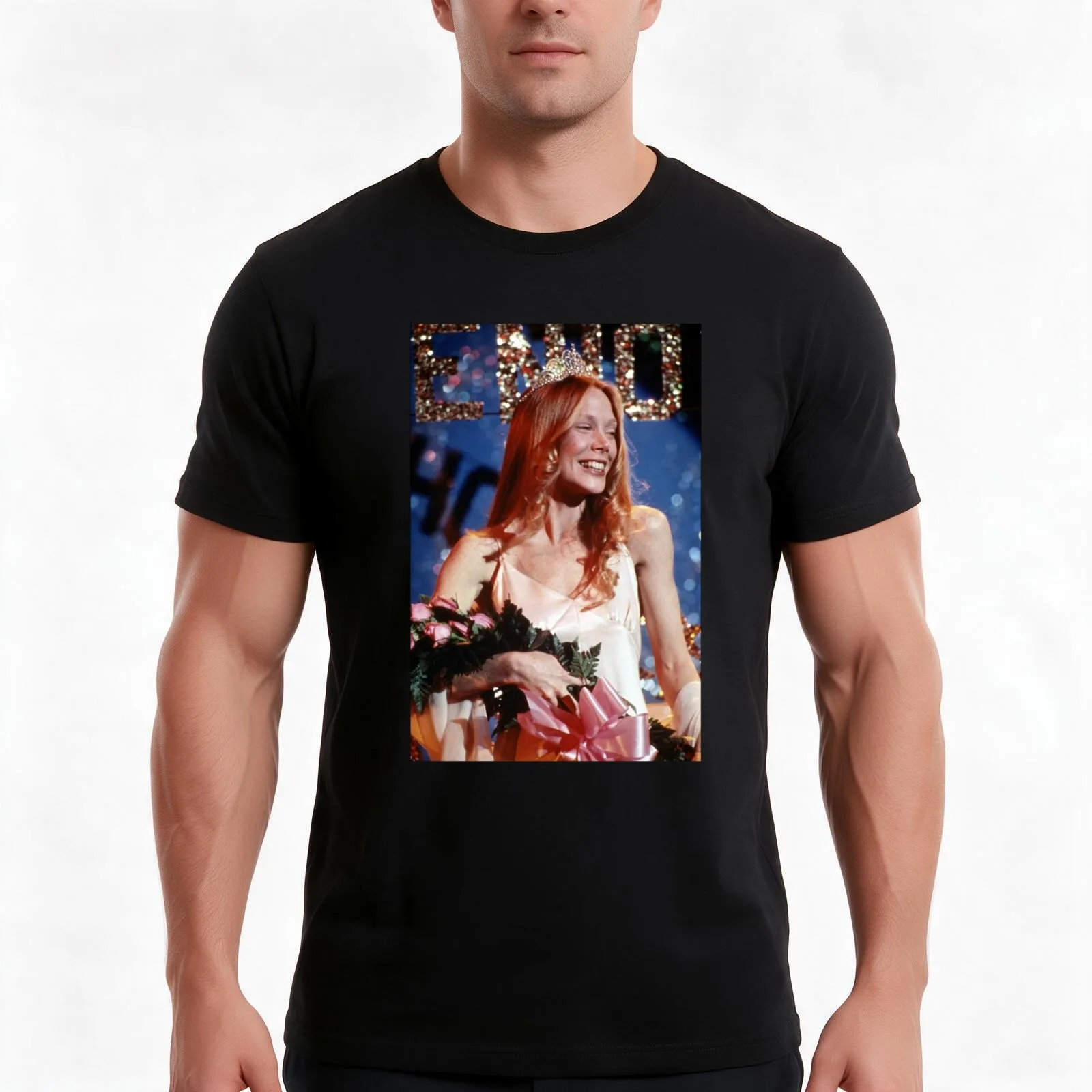 CARRIE T-Shirt, Summer Casual Cotton Tee, Oversized Streetwear Tops, Vintage Graphic Print, Loose Fit Short Sleeve, 100% Cotton