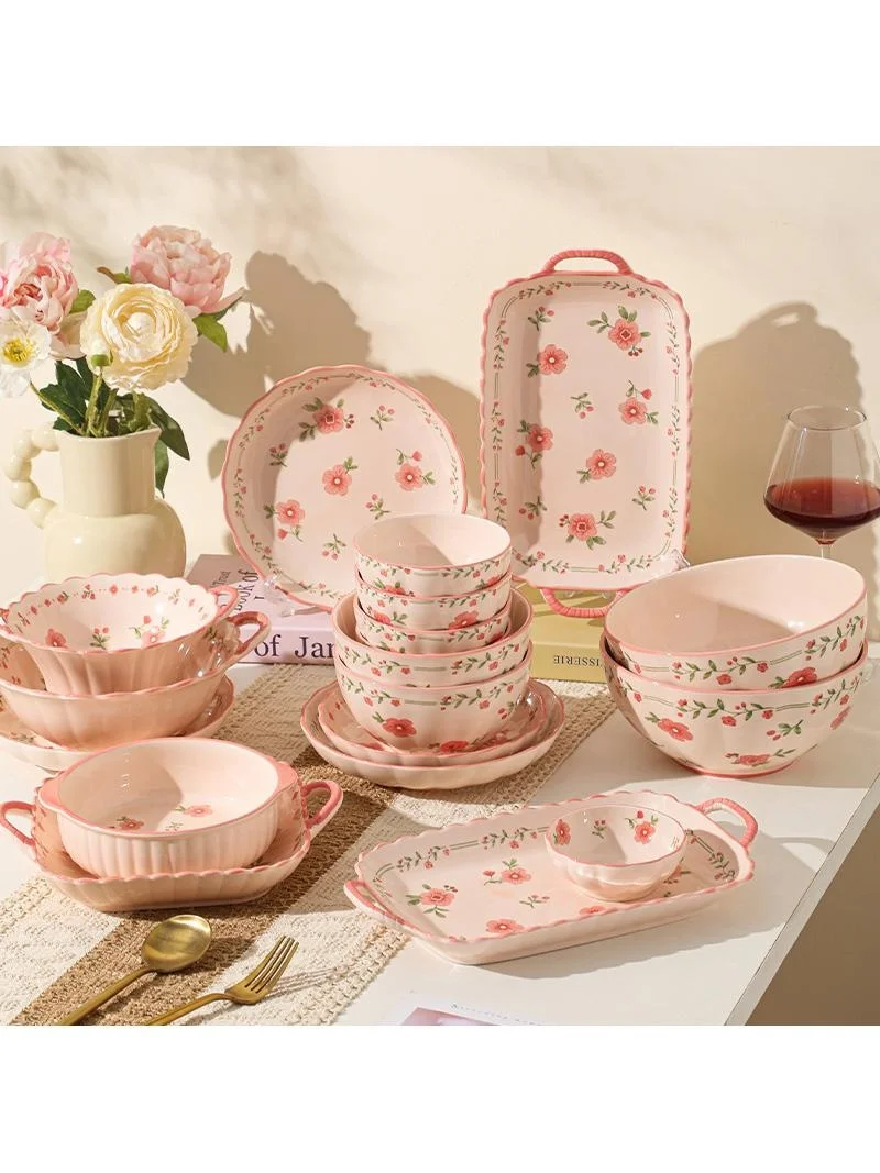 

Red Glaze Cerc Dining Set for Home Use Wedding Moving Celebration Di Set Fi Plate Deep cm Cerc Crted from China