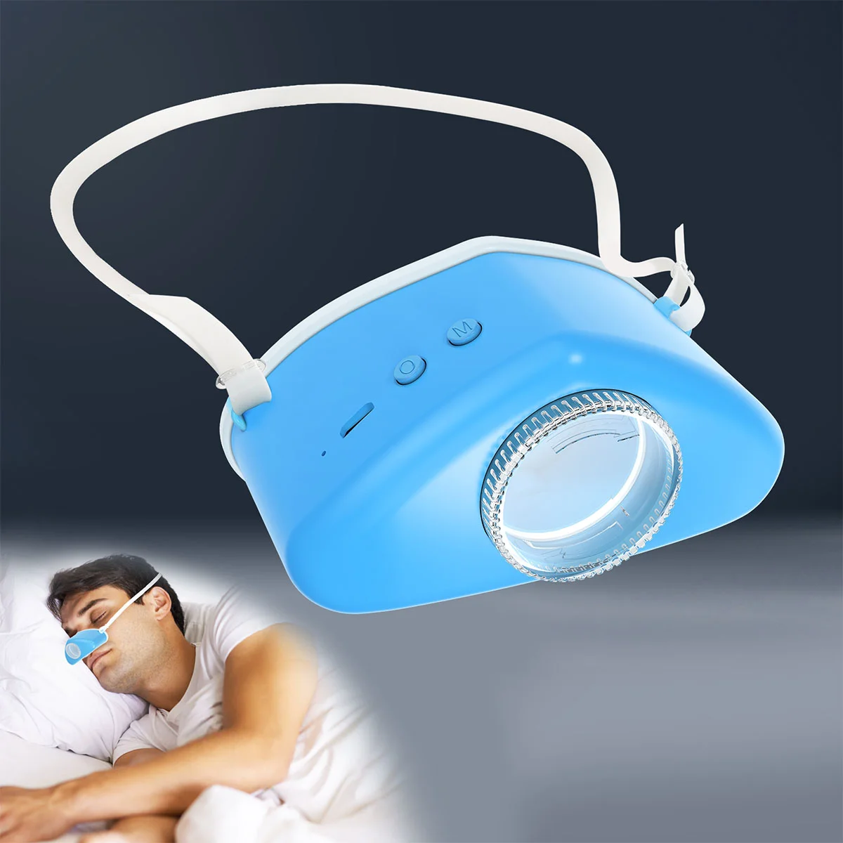 Electric Sleeping Anti-Snoring Device Nasal Congestion Snoring Atomized Household Instrument(Blue)