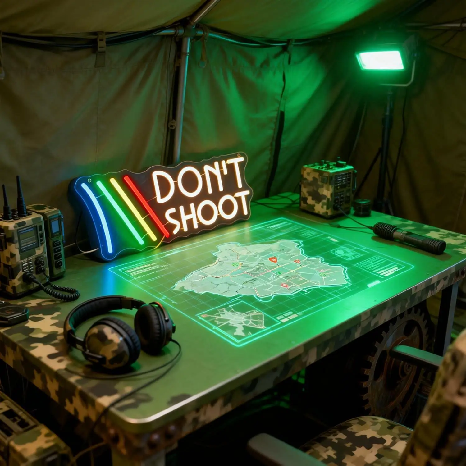 Don't Shoot Neon Sign Rainbow – Peace-Themed LED Wall Art Light for Bar Tiki Gaming Room Commercial Streets Decoration Gifts view 4