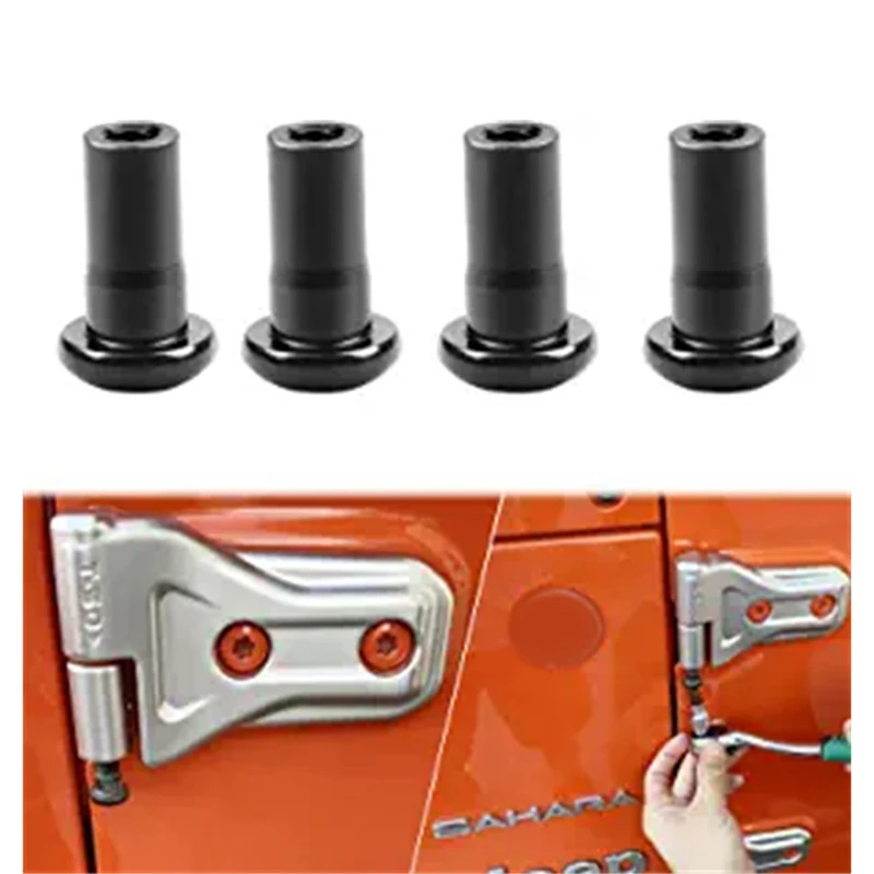 

4Pcs Door Hinge Nuts For 2018-2022 Jeep Wrangler JL JLU Rubicon Gladiator 2/4 Door