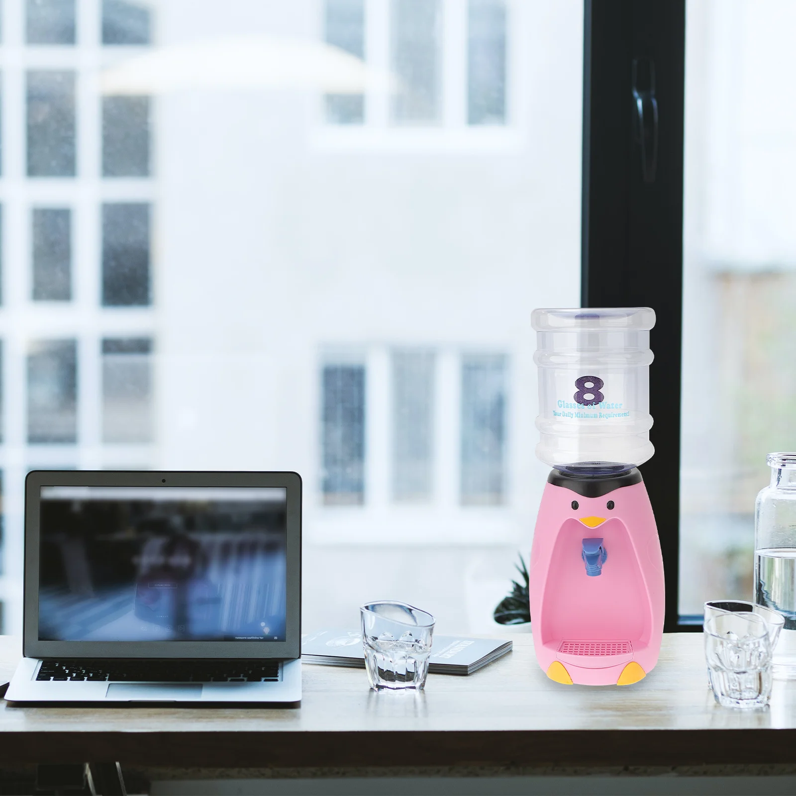 

1Pcs Mini Cartoon Water Dispenser Non-Heating Small Portable Water Fountain Manual Drink Machine for Home Office Outdoor Use