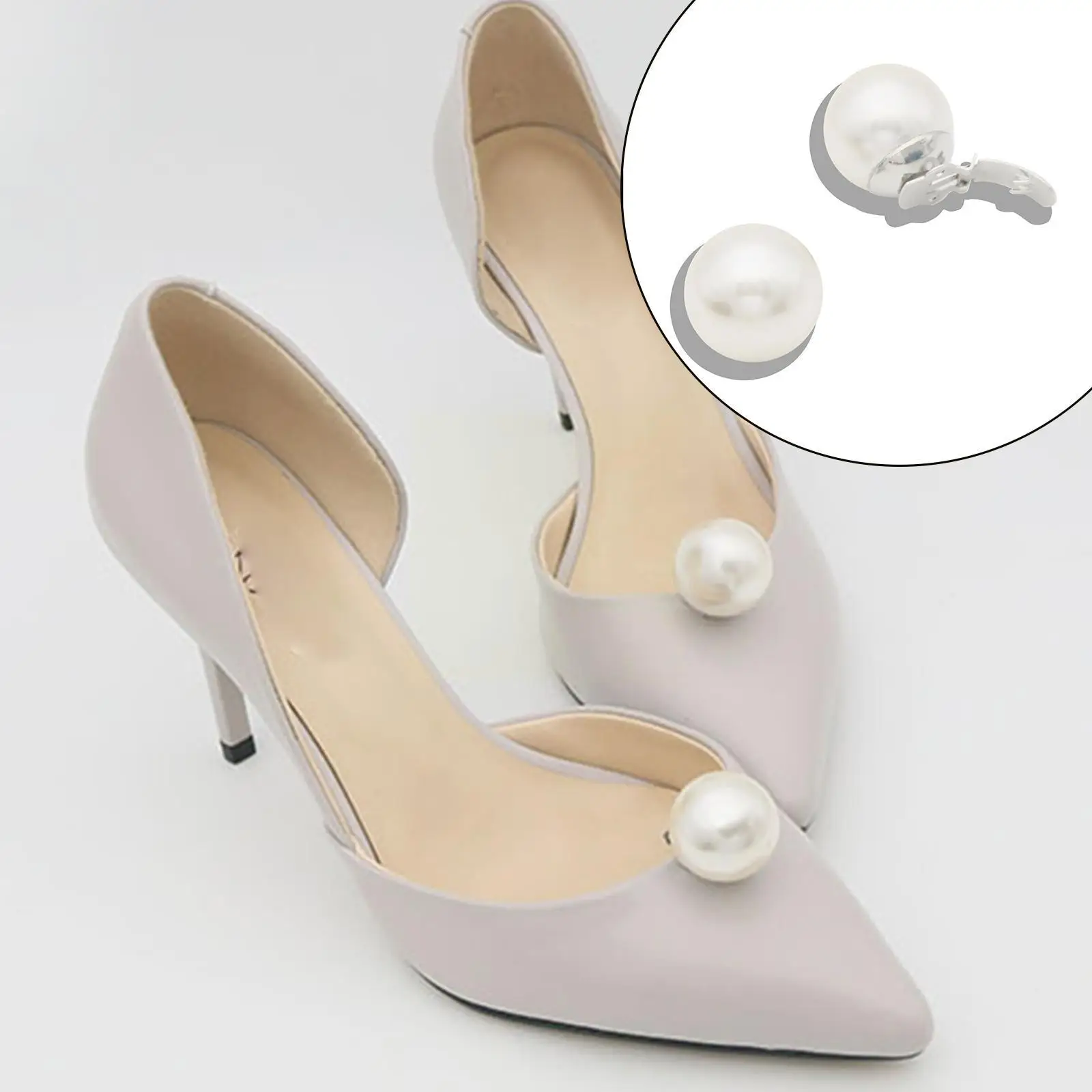 1PC Rhinestone Big Pearl High Heel Shoe Clip Women Buckle Decorations Clips Decorative Wedding Shoe Shiny Bride Charm Clamp H2Q1