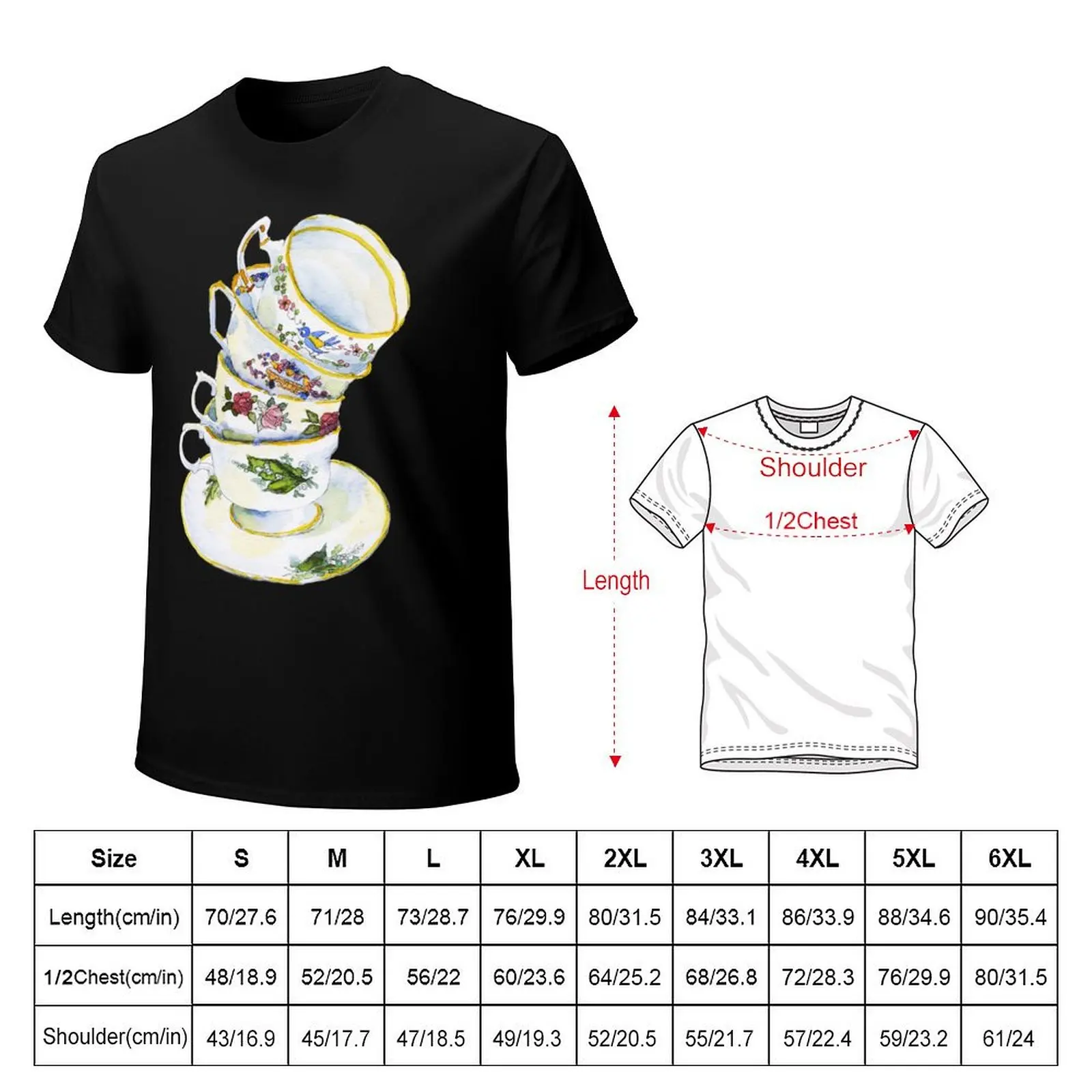 Great Grandma's Teacups T-Shirt Plus Size Quick Dry Sports Tee