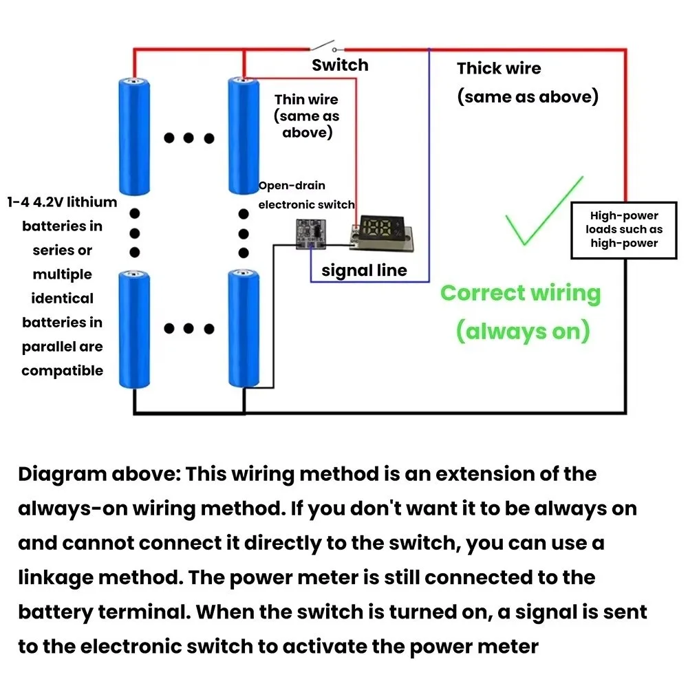 Module d'indicateur de niveau de batterie à affichage numérique LED, affichage précis en pourcentage, fonctionnement à faible consommation, compteur de capacité de batterie