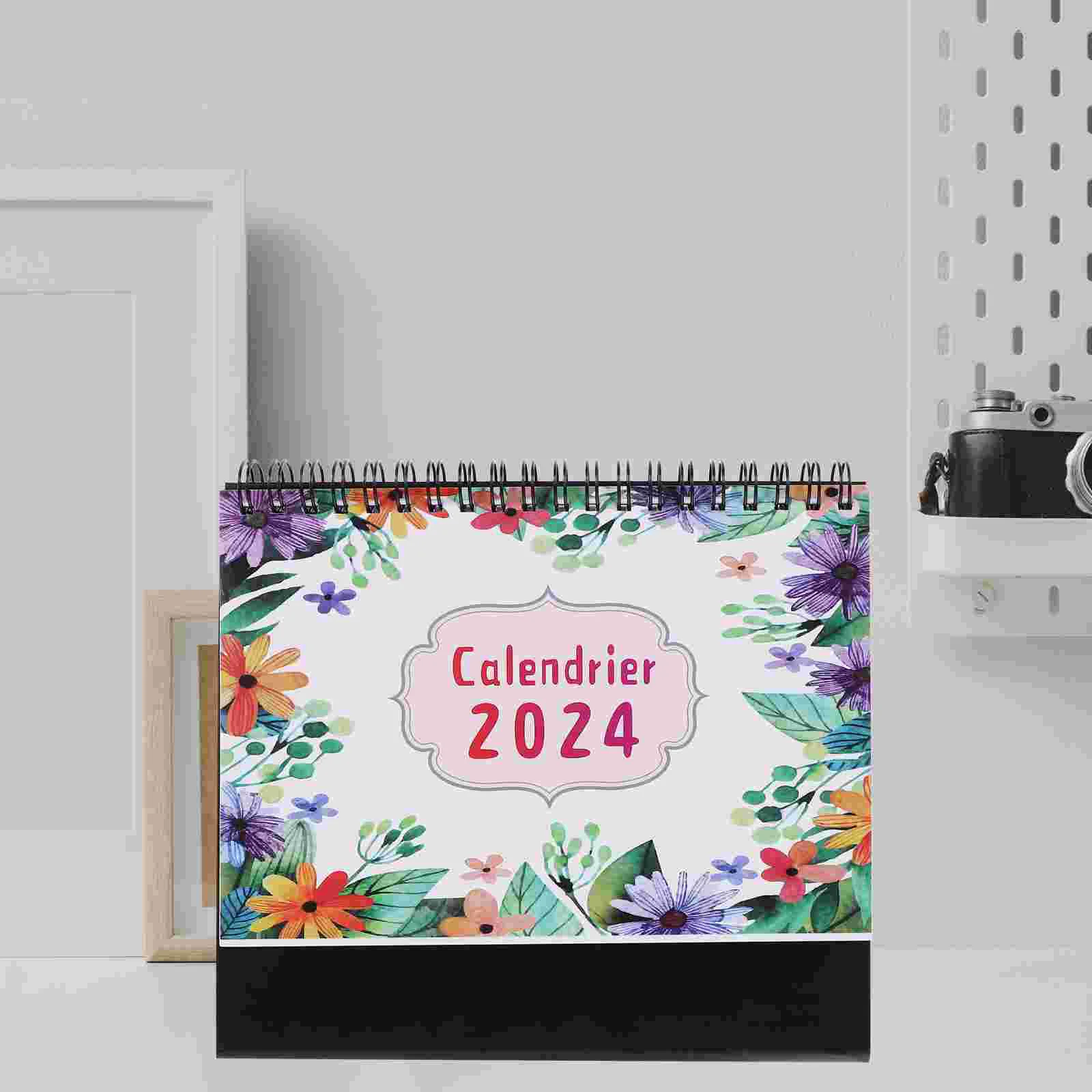 2024 calendário de mesa uso diário desktop pequeno escritório mensal acessórios de papel