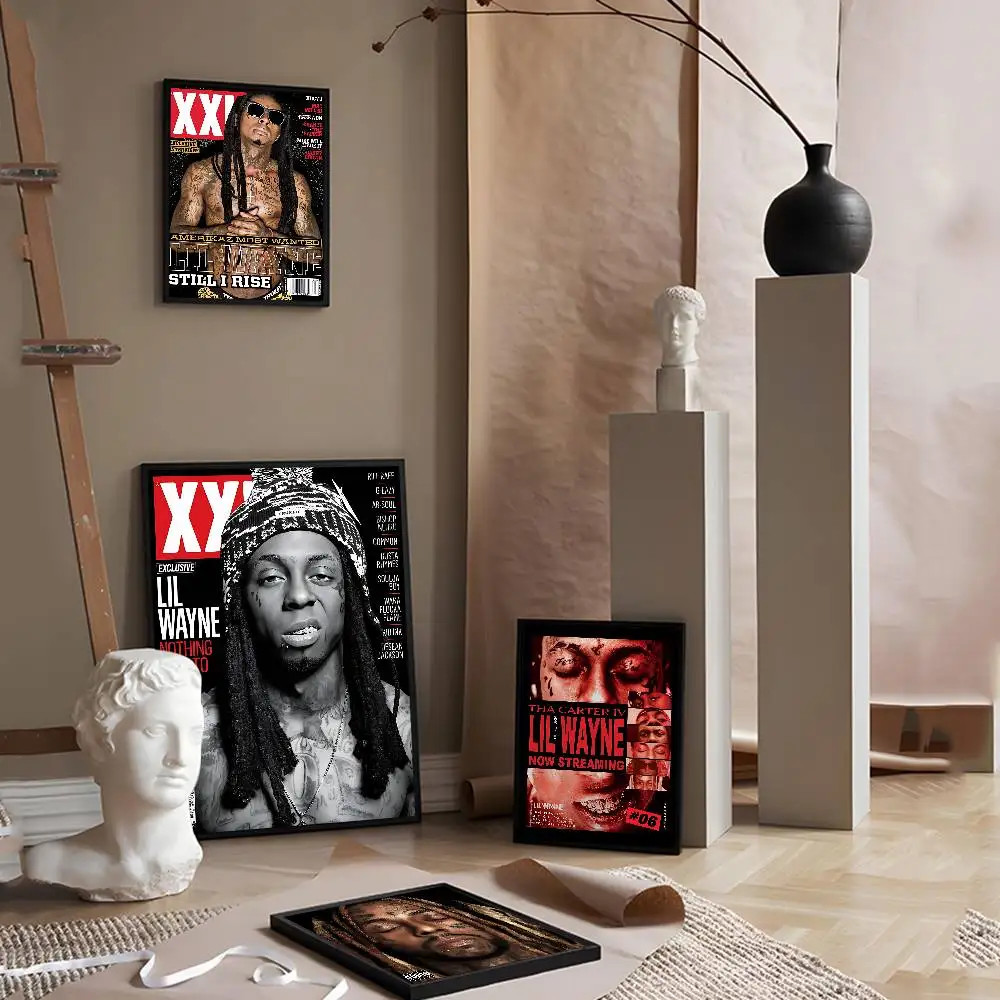 Lil W-Wayne Rapper Anime Posters Sticky Waterproof Paper Sticker Coffee House Bar Kawaii Room Decor