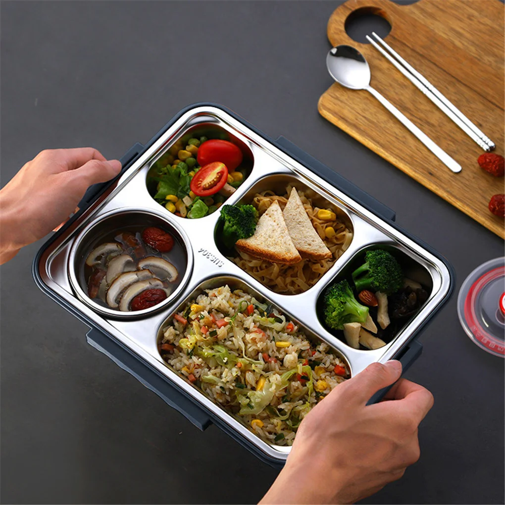 Boîte à déjeuner en acier inoxydable, étui alimentaire anti-fuite, isolation thermique, conteneur de stockage de repas, vert, M