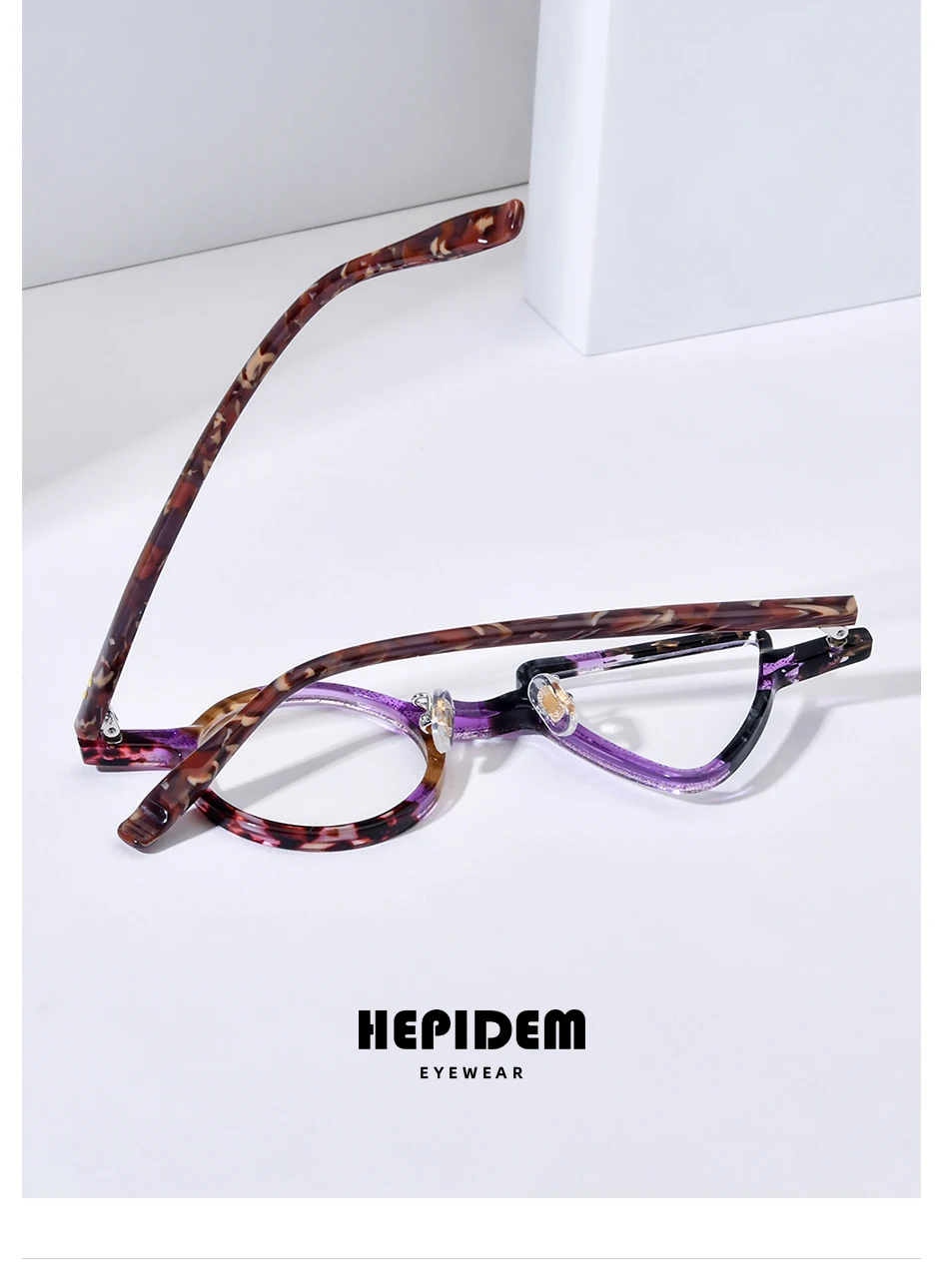HEPIDEM Acetat Brille Rahmen Männer neue Retro runde quadratische Rhomboid Brille Frauen Nerd Vintage Brillen Brille – Detail 2
