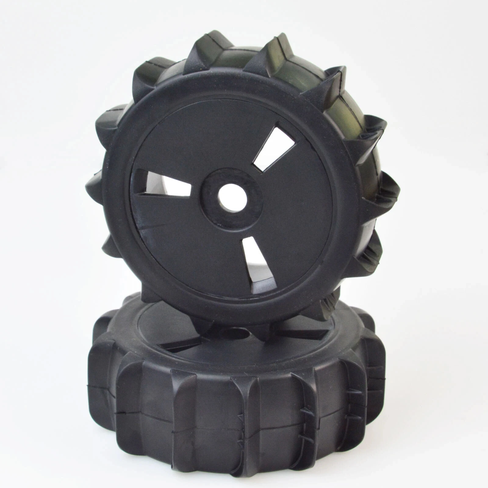 2pcs 1/8 Scale RC Off Road Buggy - Snow Sand Paddle Tires and Wheels with 17mm Hex Hubs for 8SC Short‑Course Truck HSP Kyosho