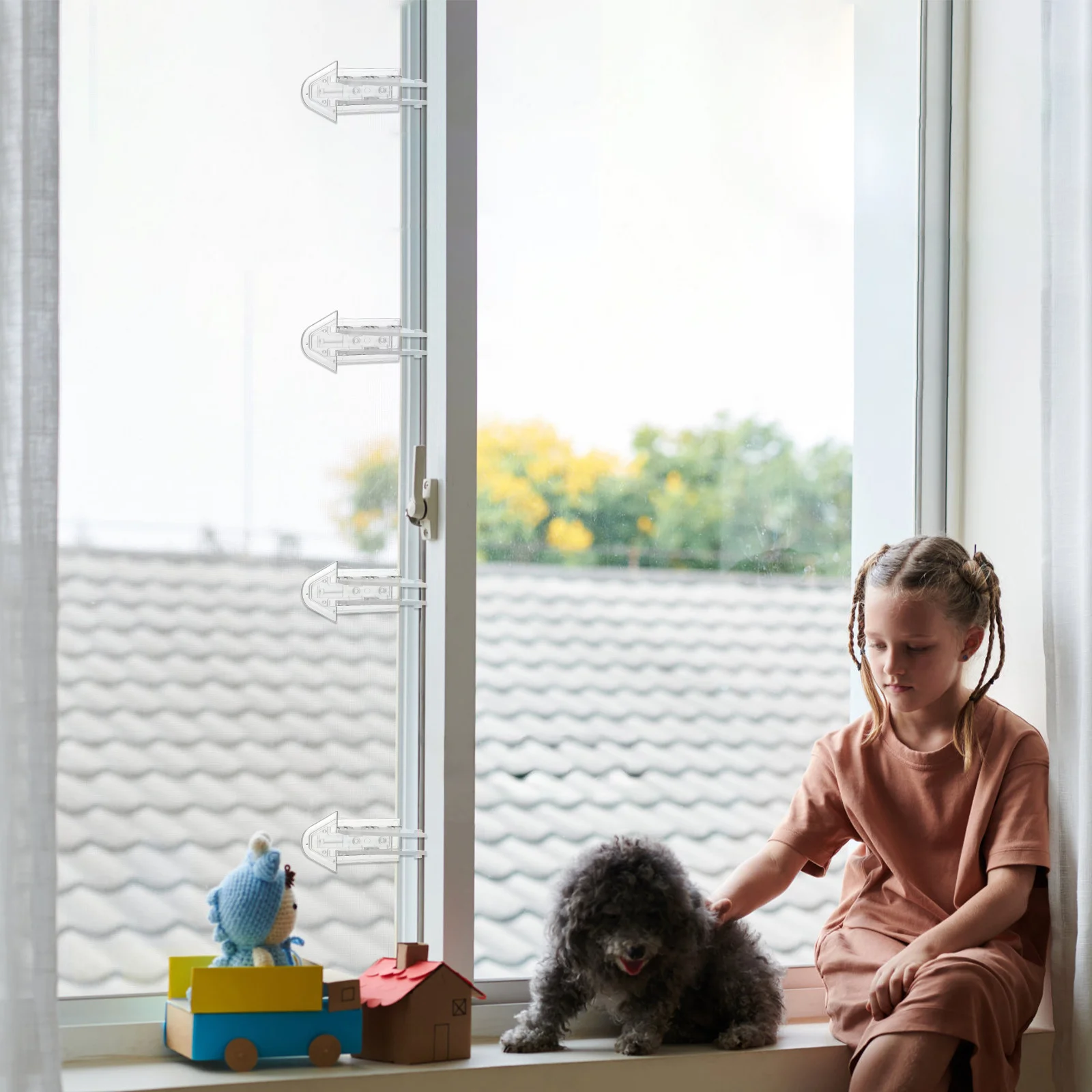 

6 pcs Sliding Door Locks Strong Abs Material Easy Install No Tools For Patio Backyard Closet Windows Safety Hardware