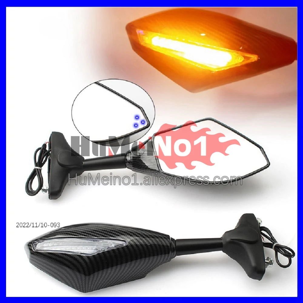 2X Turn Lights Side Mirrors For HONDA CBR500 CBR 500 R 500R C 500CC CBR500R 19 20 21 2019 2020 2021 Turn Signal Rearview Mirrors