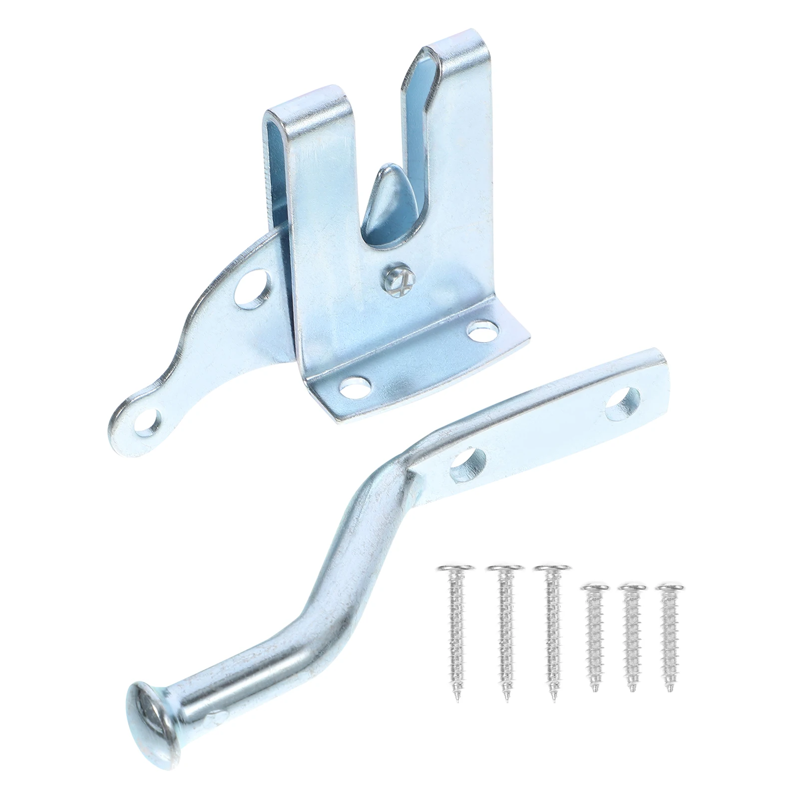 

Auto Locking Gate Latch Galvanized Carbon Steel Door Lock For Garden Fence Farm With Screws Easy Install Silver Hardware
