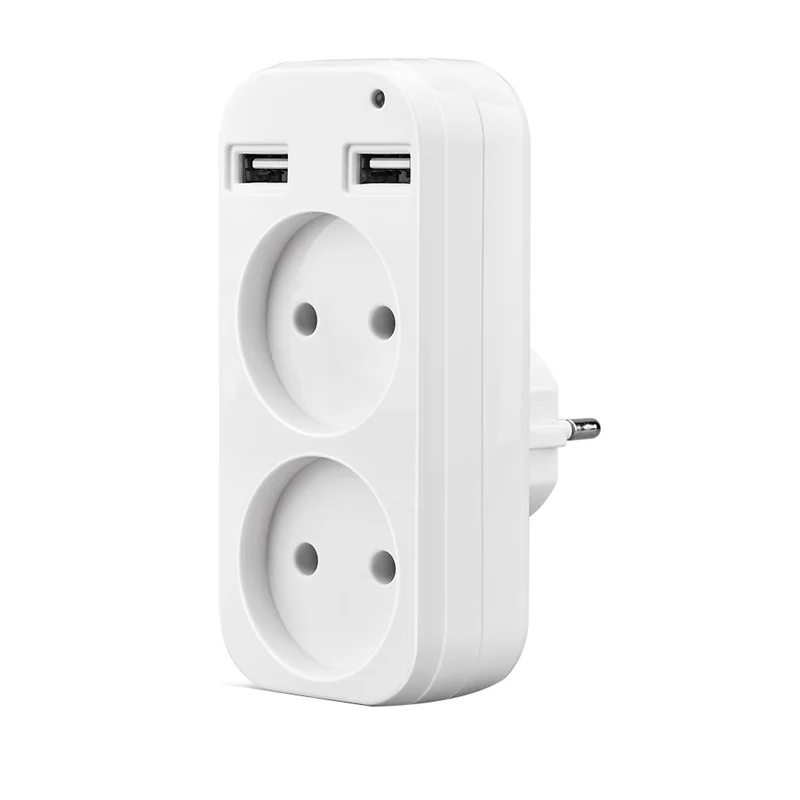 يمكن الاعتماد عليها-1 قطعة قابس تحويل النوع الأوروبي لشحن الهاتف منفذ USB مزدوج 5 فولت 2A USB Electrique Outleteu Plug