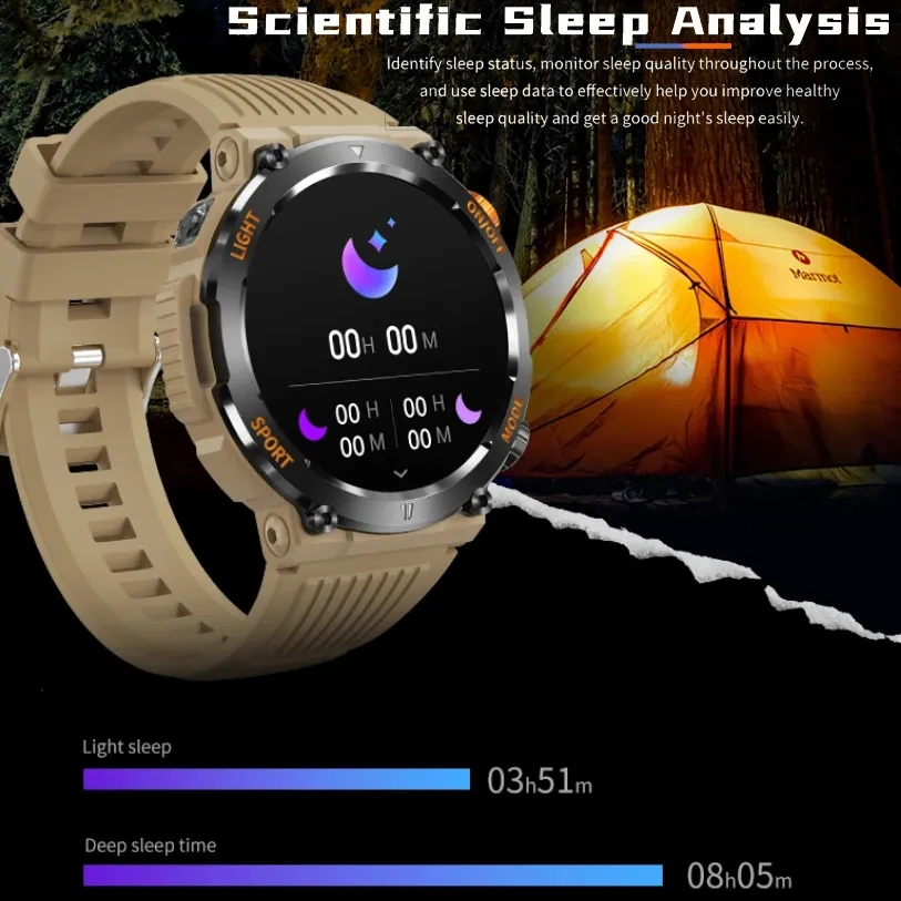 Smart Watch da esterno uomo donna bussola illuminazione sport fitness orologio IP67 impermeabile chiamata Bluetooth Smartwatch uomo monitor sanitario