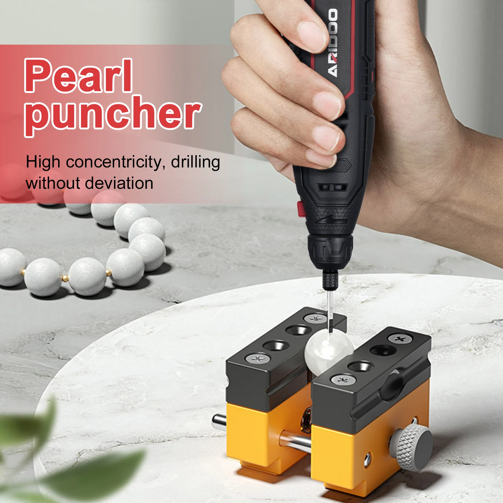 

Electric Grinder Cordless Rotary Tool 1-6 Gears+MAX Rotary Tool High Concentricity Efficient Heat Dissipation for Pearl Drilling
