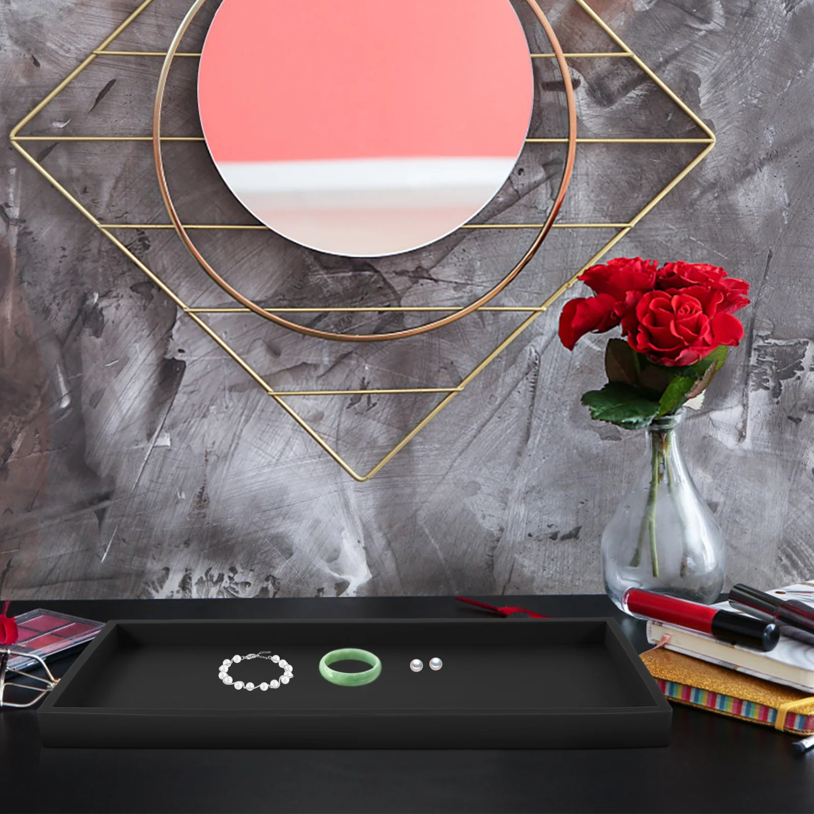 

Makeup Organizer Silicone Storage Tray Perfume Trays for Vanity Desktop