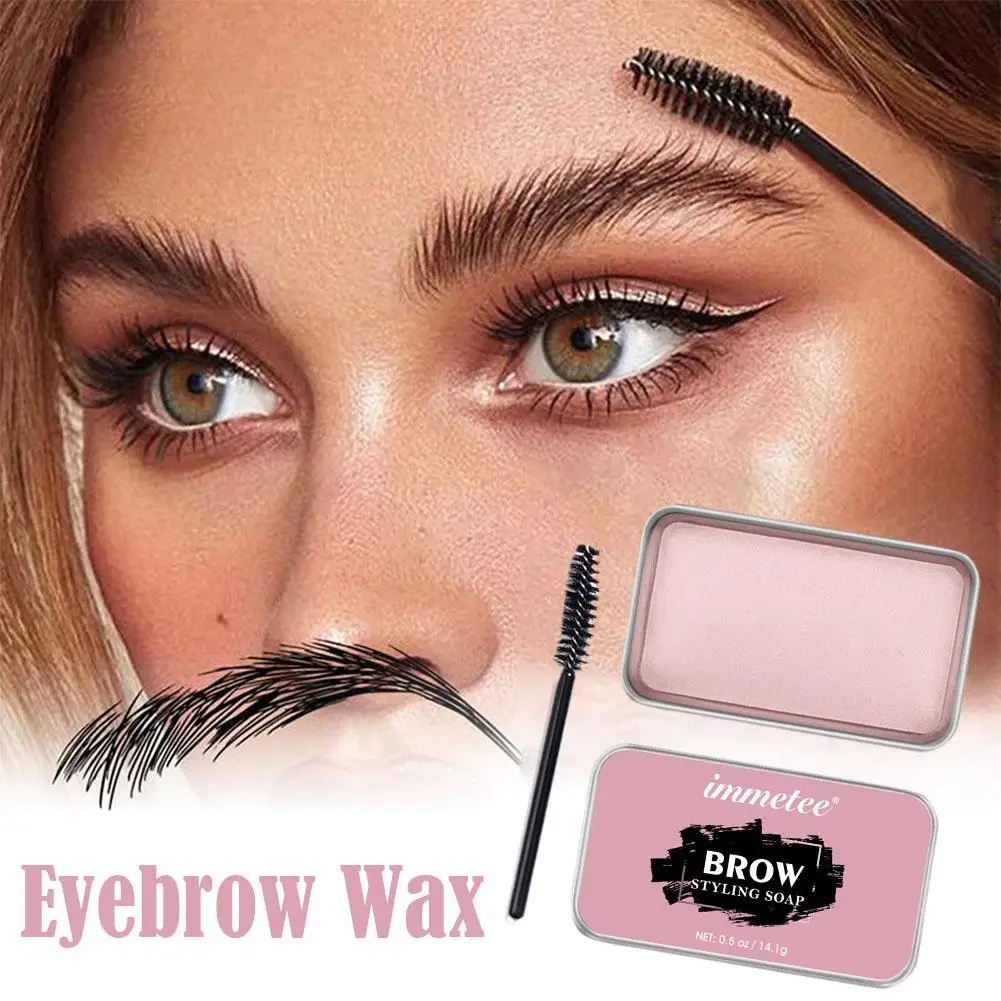 Eyebrow Soap Wax With Trimmer Fluffy Feathery Eyebrows Pomade Gel For Eyebrow Styling Makeup Soap Brow Sculpt Lift Supplies Q6V9