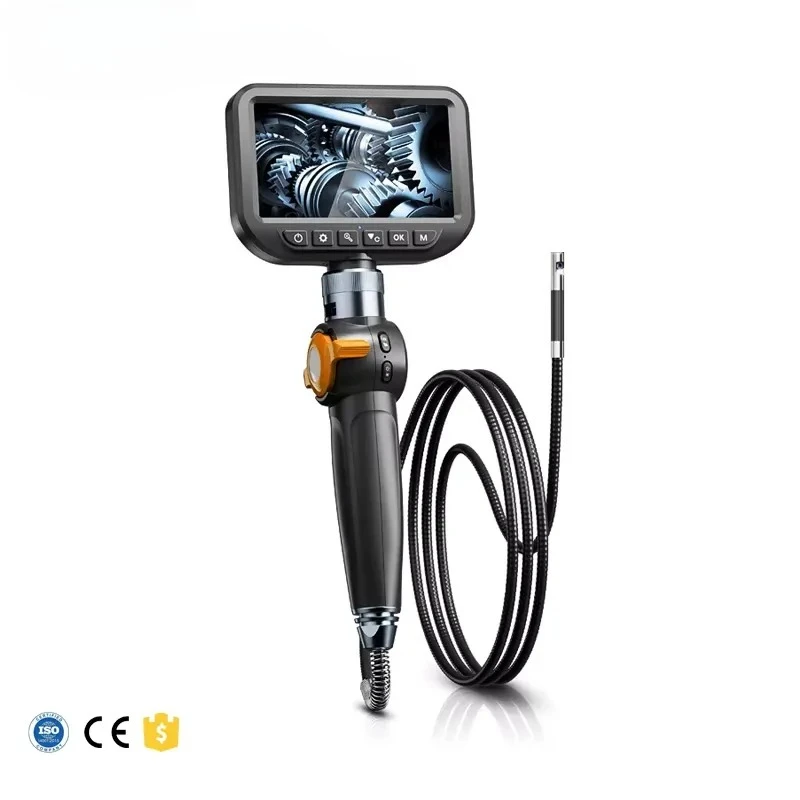 Industrial Borescope 6.5mm Dual Camera 180° Flexible Snake Tube Inspection Camera for Pipe and Steel Detection, 1.5m Tube