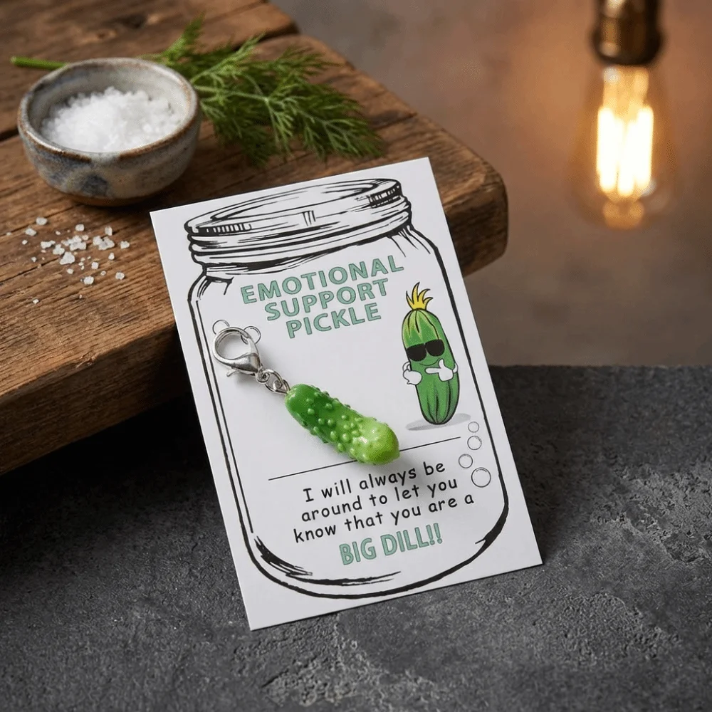 Novelty Green Emotional Pickle Keychain Resin Cute Mini Cucumber Pendant Funny Creative Simulated Fruit Key Ring Bachelor Party