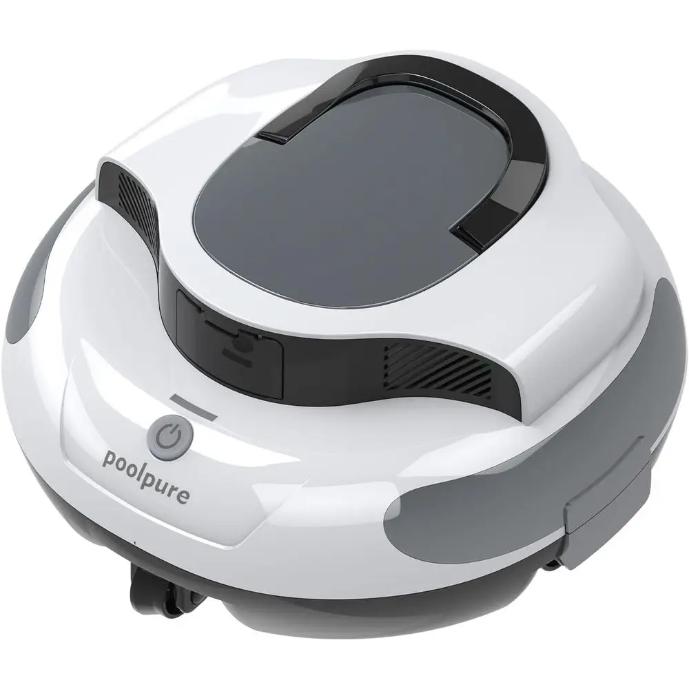 

Cordless Robotic Pool Cleaner, 120Min Runtime, Dual 30W Motors, 5000mAh Battery, IPX8 Waterproof, Self-Parking, for Above Ground