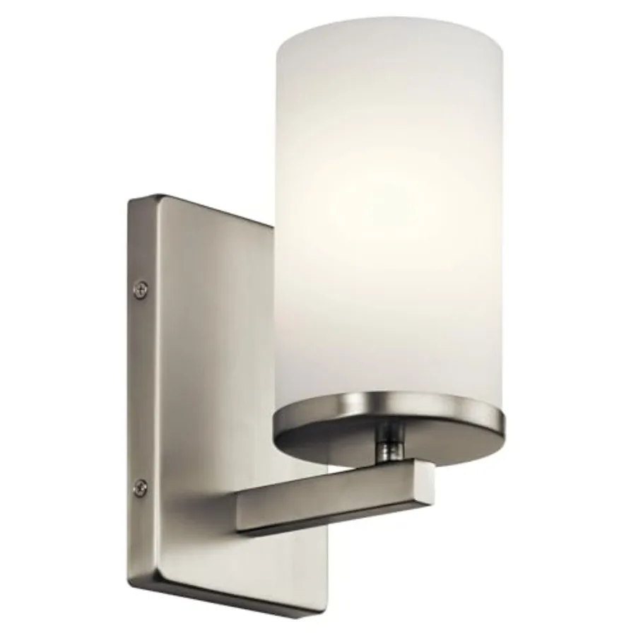 

Crosby 9.5" Wall Sconce in Contemporary Hallway or Bathroom with 9.25" H x 4.5" W 45495NI