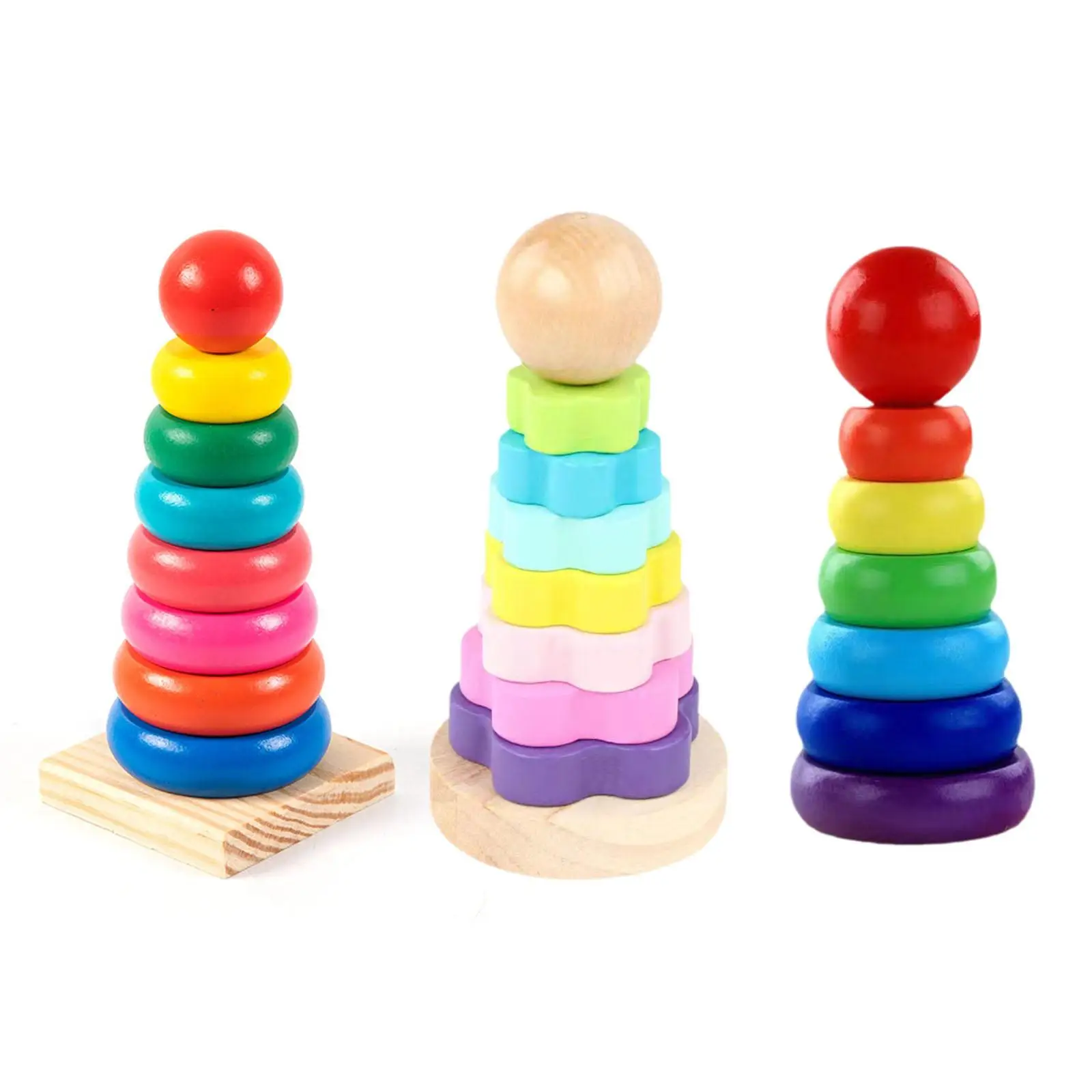 Brinquedo sensorial colorido arco-íris para crianças, Bebê empilhamento brinquedo, Meninos e meninas