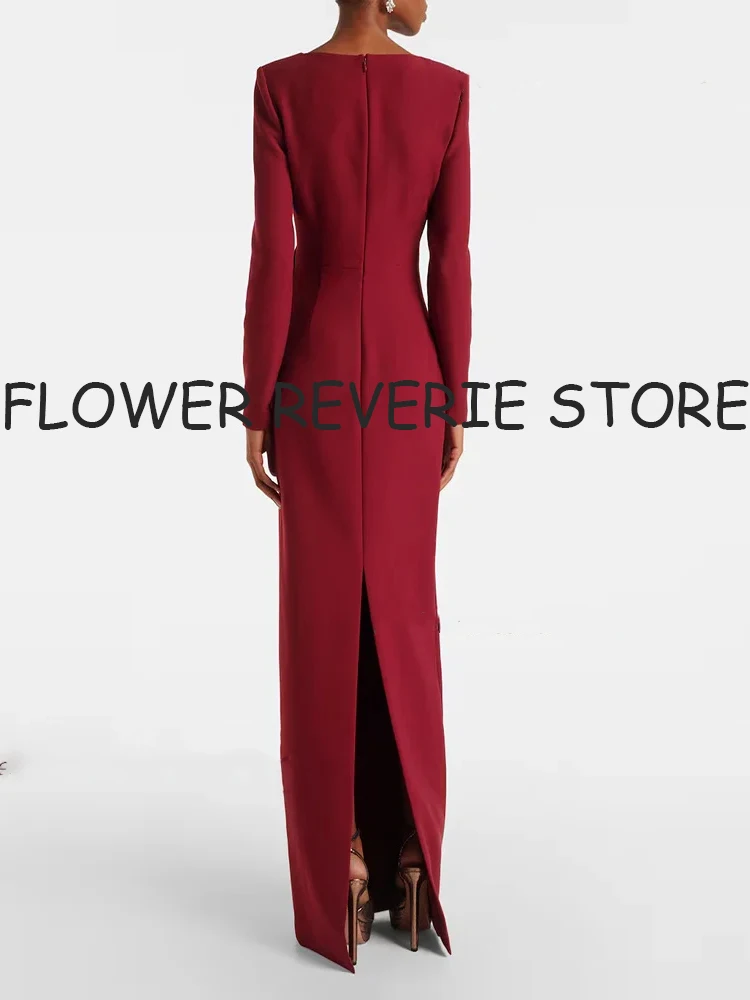 사용자 정의 절묘한 고품질 클래식 저지 꽃 스트레이트 v 넥 긴 드레스 이브닝 드레스 정장 복고풍 현대 스타일