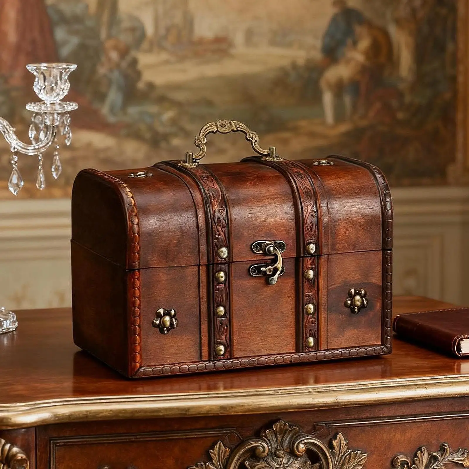 

Trinket Storage Jewelry Box Holder Decorative Home Decor Vintage Jewelry Organizer Treasure Chest Case for Charms Wedding