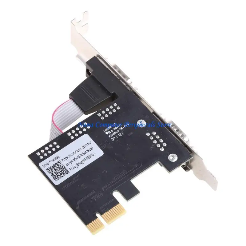 F68C RS232 PCI for Express PCIe to 2 Serial DB9 Adapter Card RS-232 Fast AX99100 Chip
