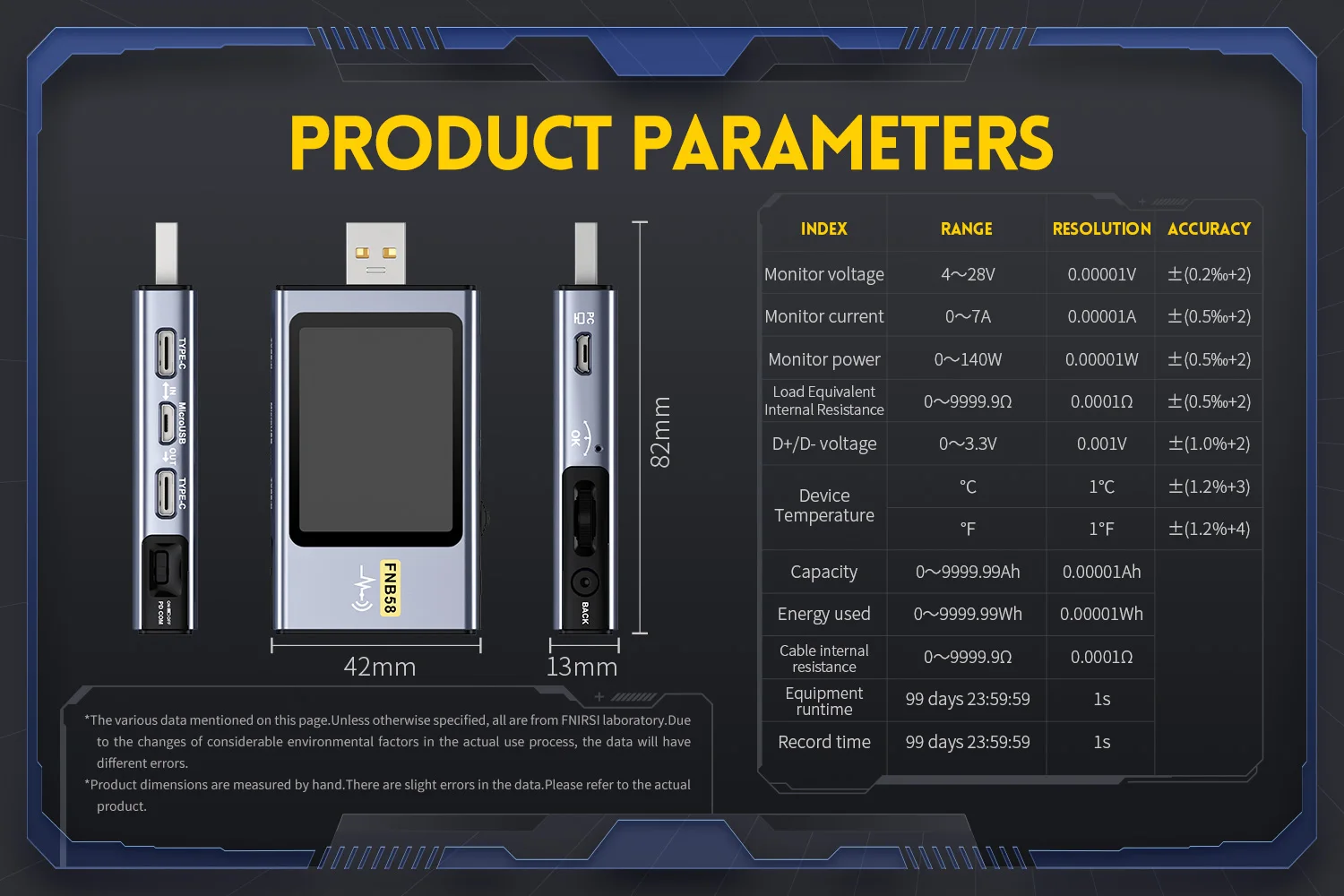 FNIRSI-FNB58 USB Spannung Tester TYPE-C Voltmeter Amperemeter Schnelle Ladung Erkennung Trigger Kapazität Messung Welligkeit Messung – Detail 15