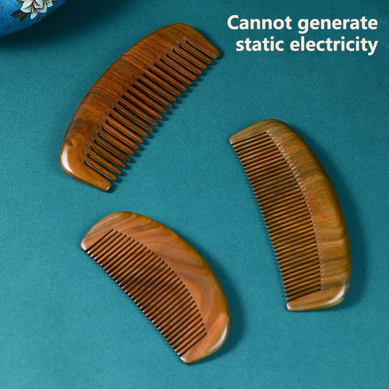 Sisir Kayu Cendana Hijau Sisir Kayu Persik Sisir Pijat Acupoint Sisir Kayu Cendana Rumah Tangga Anti Statis Alami Ukiran Pola