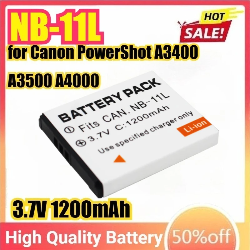 

NB-11L 3.7V Camera Battery for Canon PowerShot A3400 A3500 A4000 SX430 SX420 IXUS 285HS IXUS 245/125/180 NB-11LH A2300 SX400 IS.