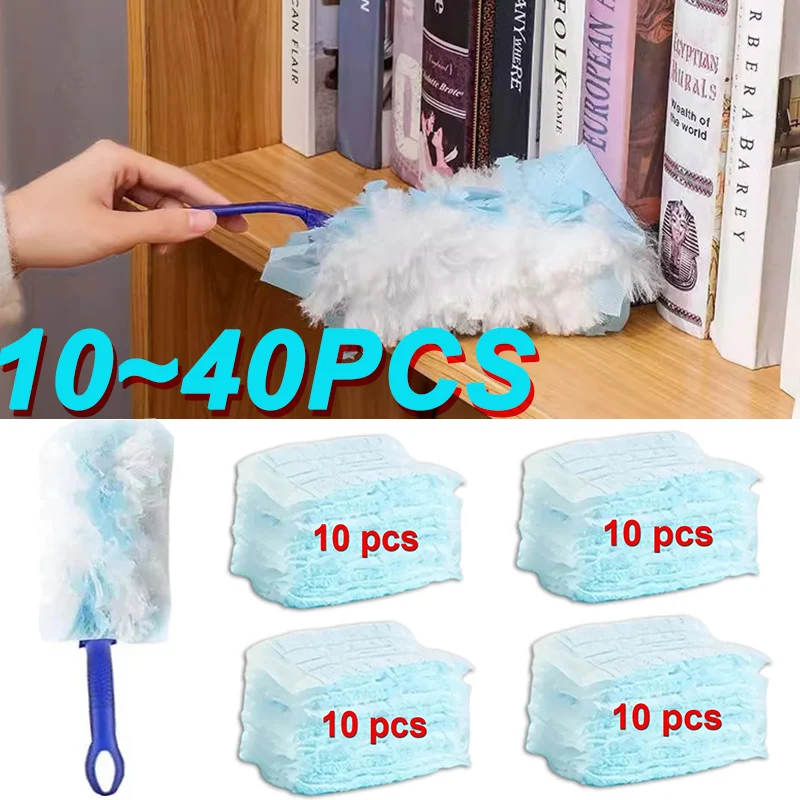 10~40pcs Replacement Heads Duster Microfiber Disposable Short Duster for Cleaning Home Office Blinds Surface Dust Clean Tool