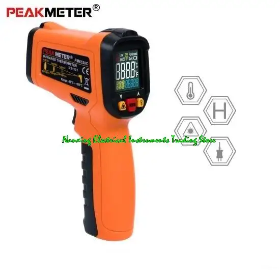 PM6530A/PM6530B Non-contact IR Thermometer Digital Infrared Thermometer -50 C-300/550C/800C,PM6530C/D with K type Thermocouple