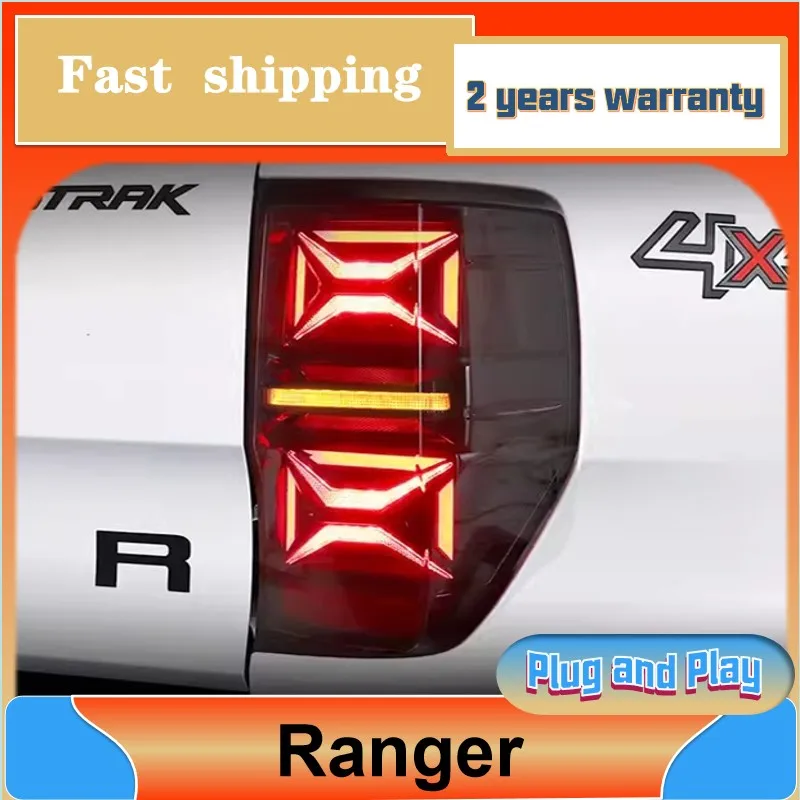 

Стайлинг автомобиля для Ford Ranger Taillight 2015-2020 Ranger T6 Задний фонарь Задний DRL Противотуманный тормозной сигнал поворота заднего хода